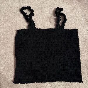 Black Ruffled Women's Top